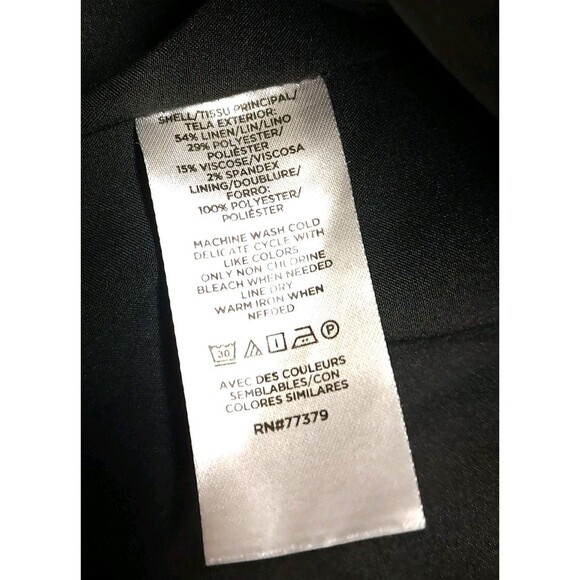 Ann Taylor Blazer Jacket Womens 4 Black Cutaway Linen Blend One Button Work 2024 - Picture 7 of 10